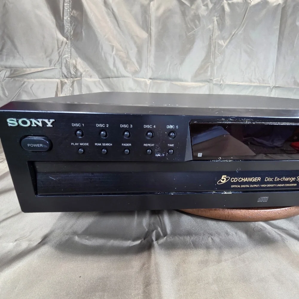 Sony CDP-CE375 5- CD Changer Player Carousel Black Digital Optical Out tested Ok